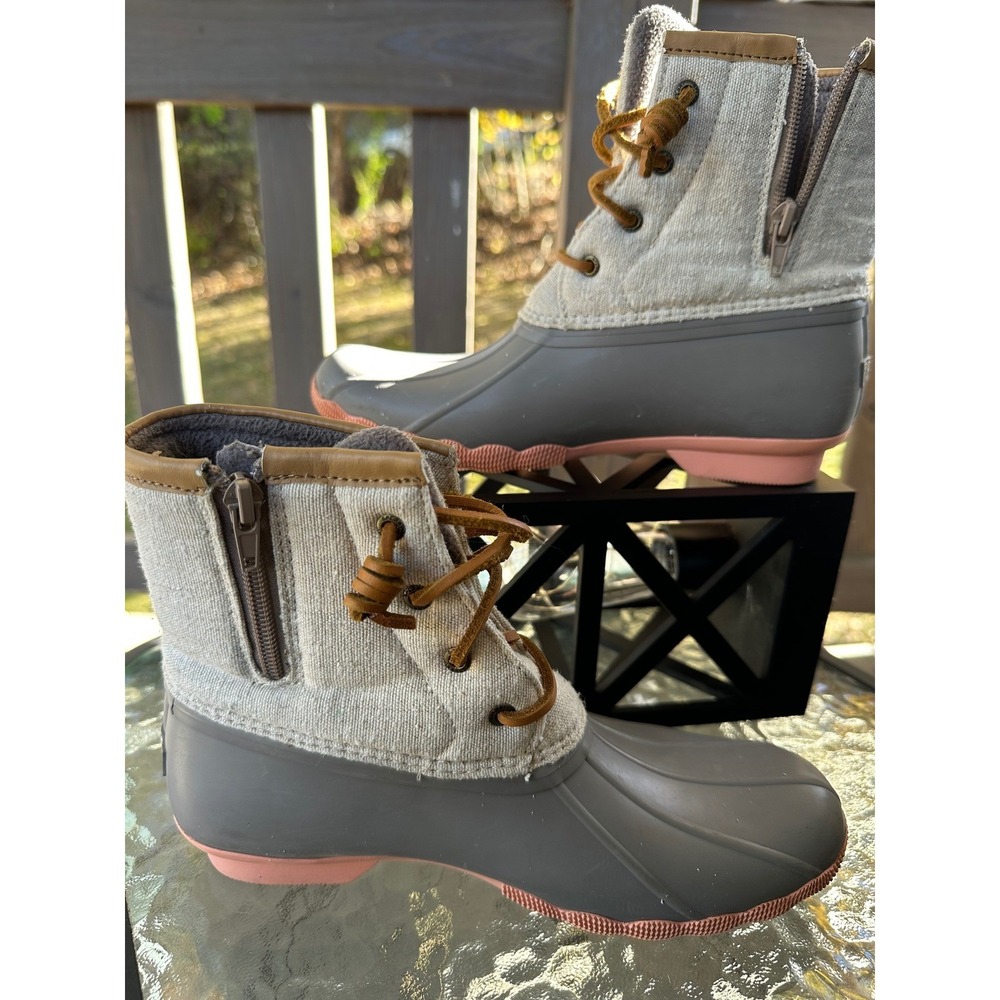 Sperry Top-Sider Duck Boot Women's‎ Size 6M Gray Peach